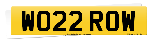 Registration number WO22 ROW